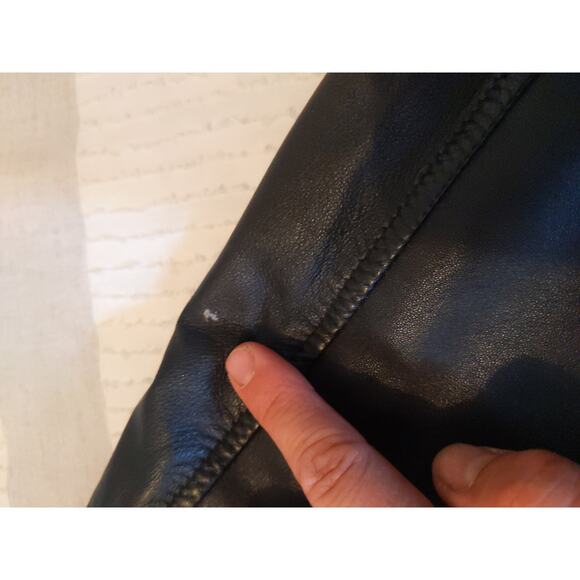 Corvette Black Leather Jacket Men's Size L Genuine GM Licensed Zip Front Bomber - Picture 6 of 8